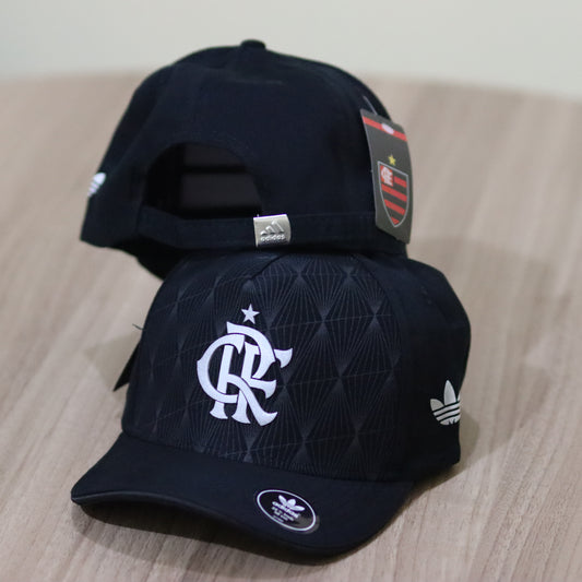 Boné Flamengo Adidas Preto - Logo Prata