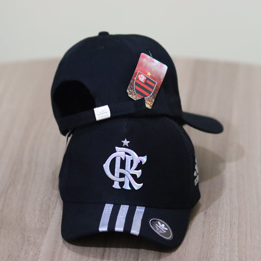 Boné Flamengo Adidas Preto com Listras